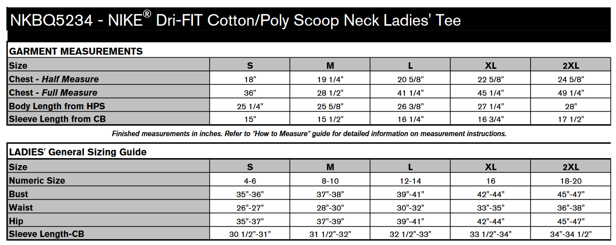 NIKE® DRI-FIT COTTON/POLY SCOOP NECK LADIES' TEE